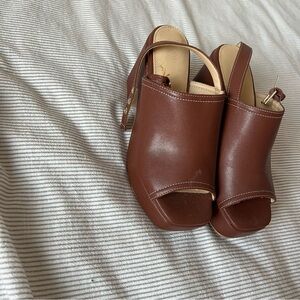 Urban Outfitters Brown Leather Mules